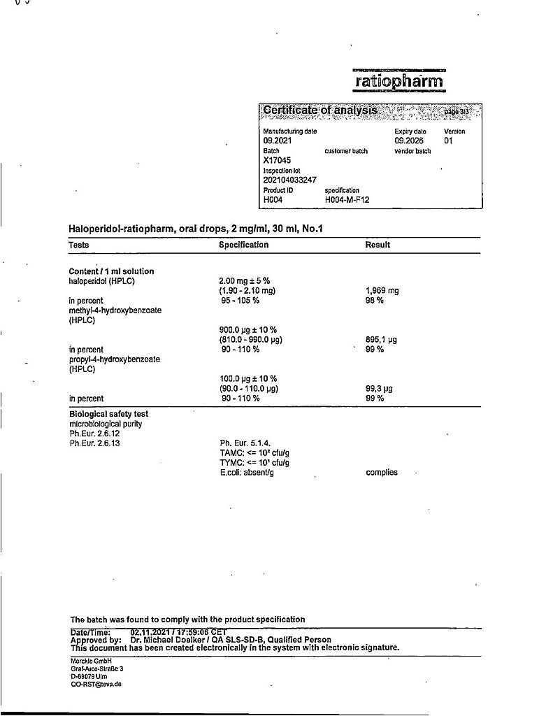 Галоперидол-Ратиофарм капли для приема внутрь 2 мг/мл 30 мл 1 шт - купить,  цена и отзывы, Галоперидол-Ратиофарм капли для приема внутрь 2 мг/мл 30 мл  1 шт инструкция по применению, дешевые аналоги,