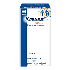 Купить Клацид лиофилизат д/приг раствора для инфузий 500 мг 1 шт цена