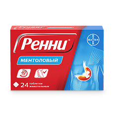 Изображение товара Ренни ментол таблетки жевательные 680 мг+80 мг ментол 24 шт