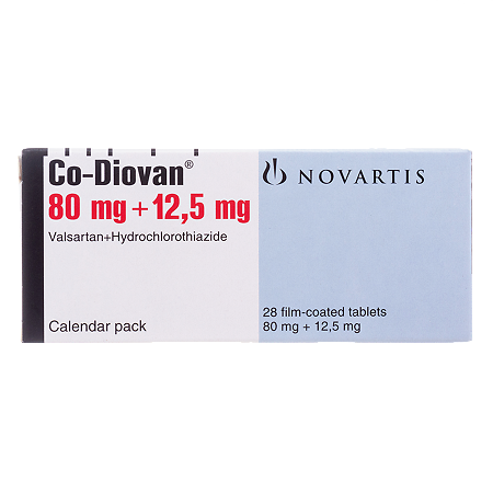 Ко-Диован таблетки покрыт.плен.об. 80 мг+12,5 мг 28 шт