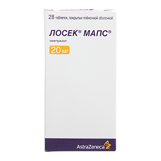 Купить Лосек МАПС таблетки покрыт.плен.об. 20 мг 28 шт цена