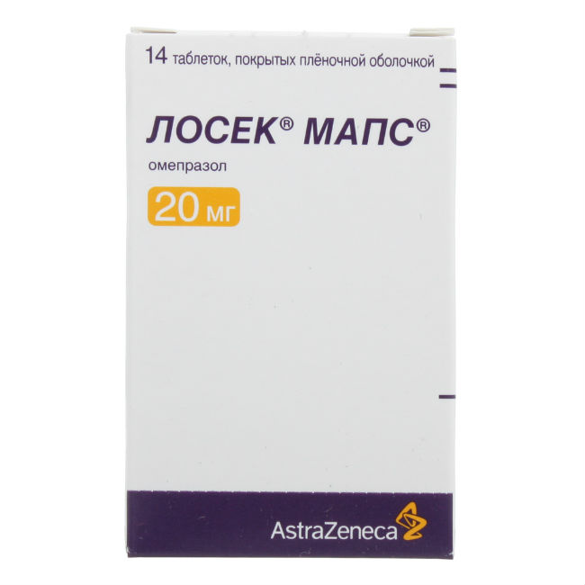 Лосек МАПС, таблетки 20 мг, 14 шт. - , цена и отзывы, Лосек МАПС .
