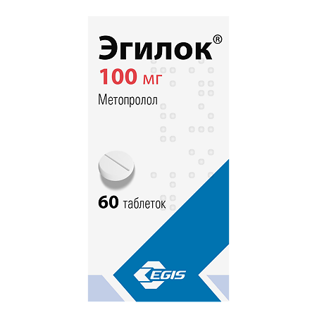 Изображение товара Эгилок таблетки 100 мг 60 шт кардиологический бета1-адреноблокатор