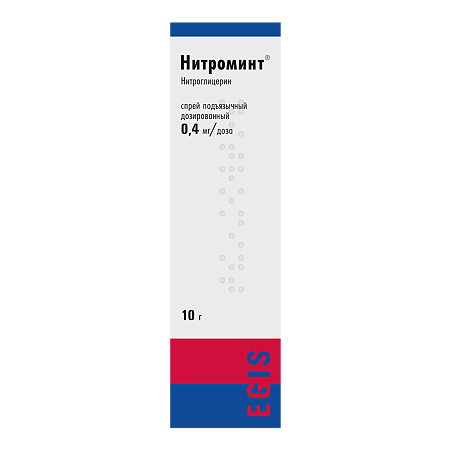 Нитроминт спрей подъязычный дозированный 0,4 мг/доза 10 г 180 доз