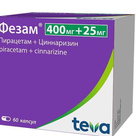 Фезам капсулы 400 мг+25 мг 60 шт