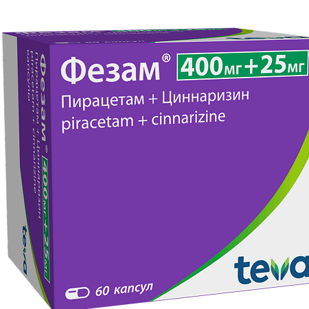 Фезам капсулы 400 мг+25 мг 60 шт