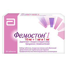 Изображение товара Фемостон 1 таблетки покрыт.плен.об. 10 мг+1 мг и 1 мг 28 шт