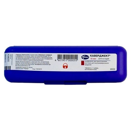 Изображение товара Каверджект лиофилизат для внутрикавернозного введения 10 мкг 1 шт