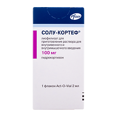 Купить Солу-Кортеф лиофилизат д/приг раствора для в/в и в/м введ 100 мг фл+р-ль 2 мл 1 уп цена