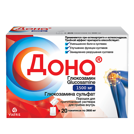 Дона порошок д/приг раствора для приема внутрь 1500 мг пак 20 шт
