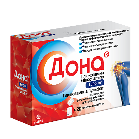 Дона порошок д/приг раствора для приема внутрь 1500 мг пак 20 шт