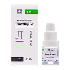Изображение товара Левомицетин капли глазные 0,25 % 5 мл 1 шт