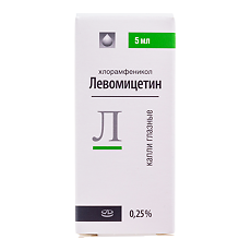 Купить Левомицетин капли глазные 0,25 % 5 мл 1 шт цена