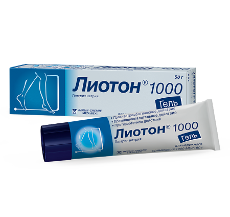 Лиотон 1000 гель для наружного применения 1000 ме/г 50 г 1 шт