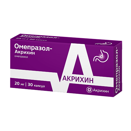 Омепразол-Акрихин капсулы кишечнорастворимые 20 мг 30 шт