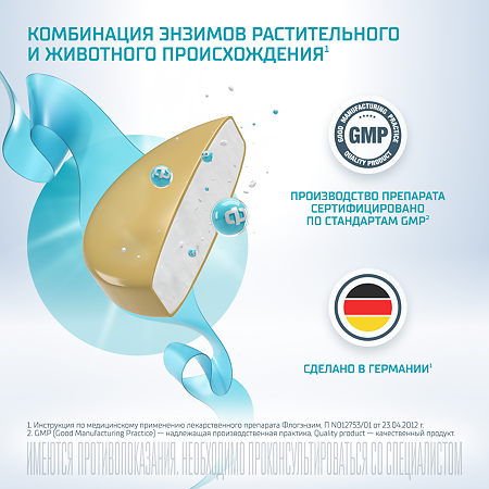 Флогэнзим таблетки кишечнорастворимые покрыт.об. 40 шт