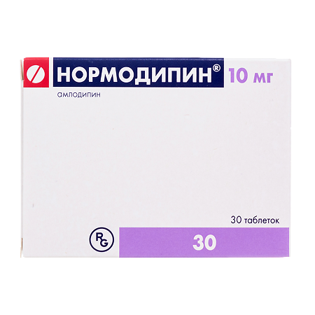 Изображение товара Нормодипин таблетки 10 мг 30 шт - антиангинальное и гипотензивное средство