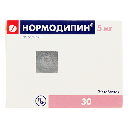 Изображение товара Нормодипин 5 мг 30 таблеток - гипотензивное и антиангинальное средство