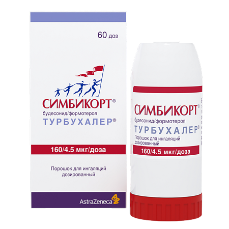 Симбикорт Турбухалер порошок для ингаляций дозированный 160 мкг+4,5 мкг/доза 60 доз