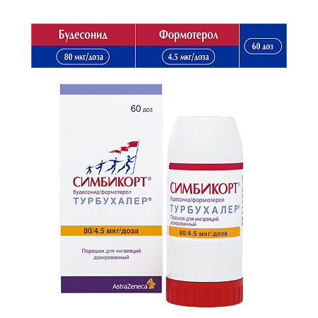 Симбикорт Турбухалер порошок для ингаляций дозированный 80 мкг+4,5 мкг/доза 60 доз