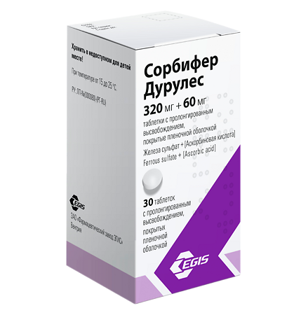 Сорбифер дурулес таблетки покрыт.плен.об. 30 шт