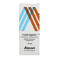 Купить Тобрадекс капли глазные 1 мг/мл+3 мг/мл 5 мл 1 шт цена