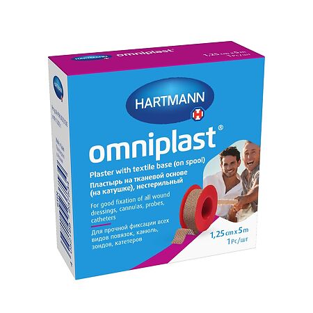Пластырь Омнипласт/Omniplast тканевой телесного цвета 5 м х 1,25 см 1 шт