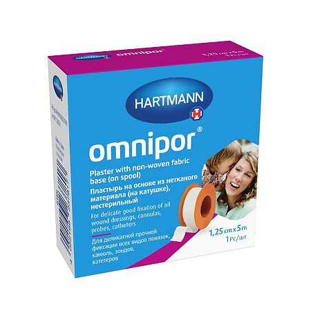 Пластырь Омнипор/Omnipor нетканевой белого цвета 5 м х 1,25 см 1 шт