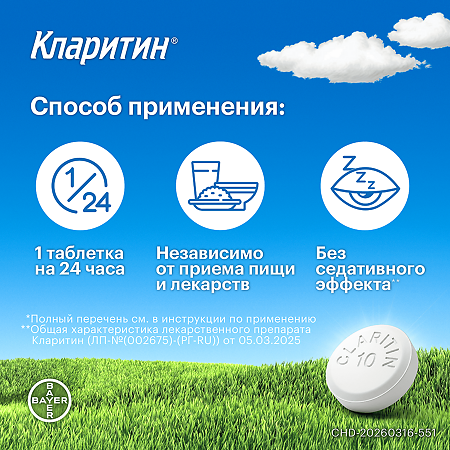 Кларитин таблетки 10 мг 10 шт