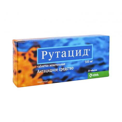 Изображение товара Рутацид жевательные таблетки 500 мг 20 шт антацидное средство для желудка Изображение товара Рутацид жевательные таблетки 500 мг 20 шт антацидное средство для желудка