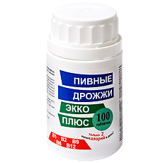 Купить Дрожжи пивные Экко Плюс таблетки массой 0,45 мг 100 шт цена