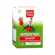 Купить Мульти-табс Юниор таблетки жевательные малина-клубника 60 шт. цена
