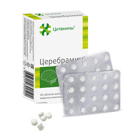 Церебрамин таблетки массой 155 мг 40 шт