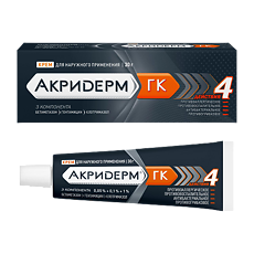 Купить Акридерм ГК крем для наружного применения 0,05%+0,1%+1% 30 г 1 шт цена