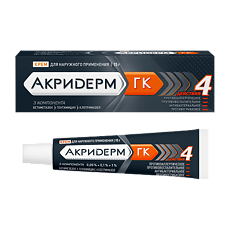 Купить Акридерм ГК крем для наружного применения 0,05%+0,1%+1% 15 г 1 шт цена