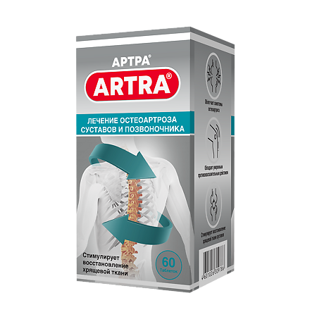 Артра таблетки покрыт.плен.об. 500 мг+500 мг 60 шт