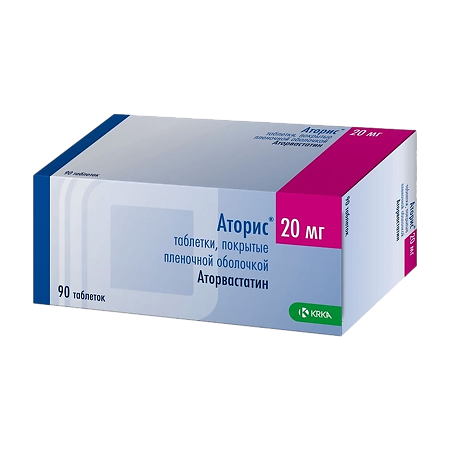 Изображение товара Аторис таблетки 20 мг 90 шт гиполипидемическое средство для снижения холестерина