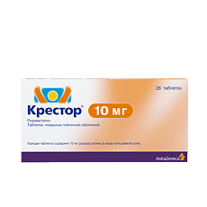 Купить Крестор таблетки покрыт.плен.об. 10 мг 28 шт цена