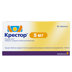 Купить Крестор таблетки покрыт.плен.об. 5 мг 28 шт цена