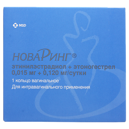 НоваРинг кольца вагинальные 0.015 мг+0.120 мг/сутки 1 шт