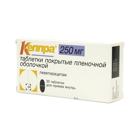 Кеппра таблетки покрыт.плен.об. 250 мг 30 шт
