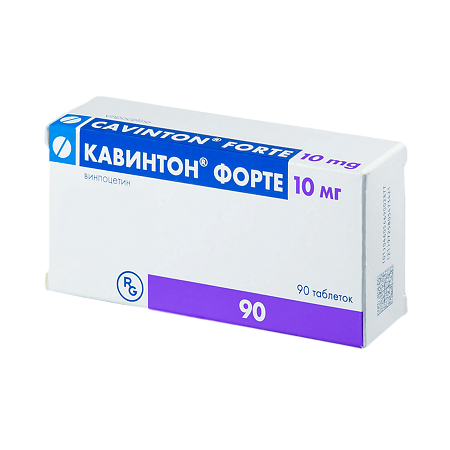 Изображение товара Кавинтон Форте таблетки 10 мг 90 шт для улучшения мозгового кровообращения