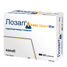 Купить Лозап Плюс таблетки покрыт.плен.об. 12,5 мг+50 мг 30 шт цена