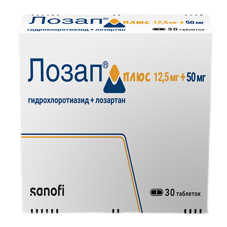 Лозап Плюс таблетки покрыт.плен.об. 12,5 мг+50 мг 30 шт