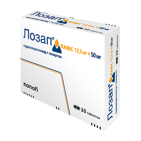 Лозап Плюс таблетки покрыт.плен.об. 12,5 мг+50 мг 30 шт
