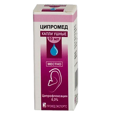 Купить Ципромед капли ушные 3 мг/мл 10 мл 1 шт цена