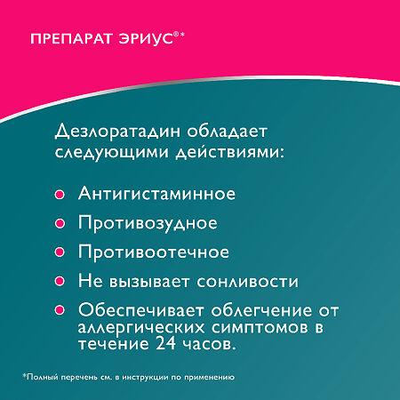 Эриус сироп 2,5 мг/5 мл 60 мл 1 шт