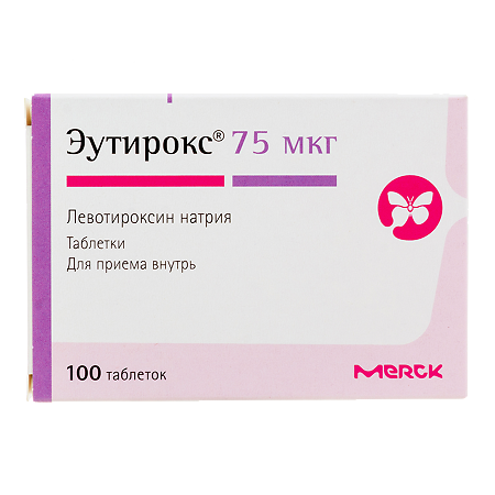Изображение товара Эутирокс таблетки 75 мкг 100 шт