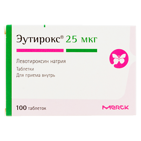 Эутирокс таблетки 25 мкг 100 шт
