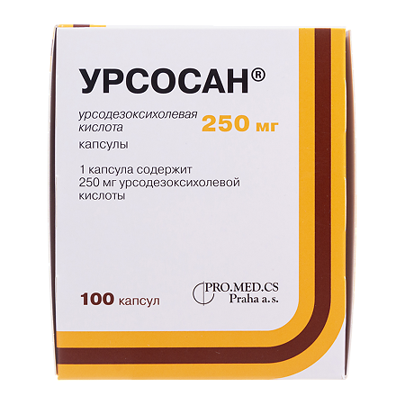 Урсосан капсулы 250 мг 100 шт
